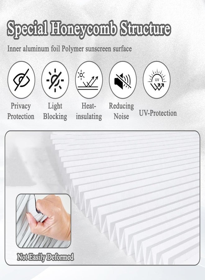panthra 2 PCS Half Circle Window Shades, Arch Window Shade Blackout, Stick on Cellular Shades, No Drill, Easy Install, Suitable for All Windows(White) - Image 3